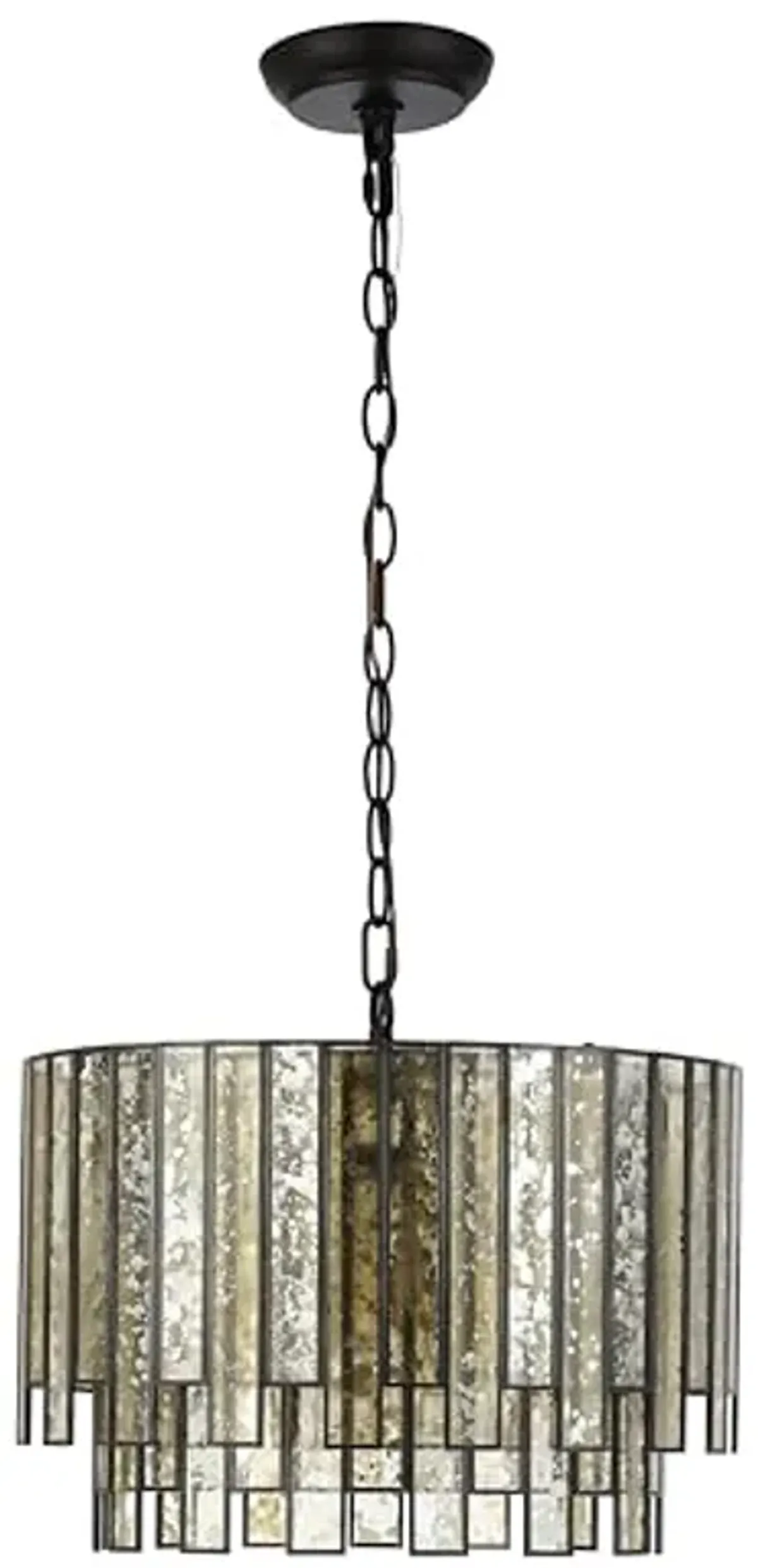 SAFAVIEH Lighting Collection Art Deco Gresher Oil Rubbed Bronze/Black Adjustable Hanging Adjustable Chandelier Light Fixture (LED Bulb Included)