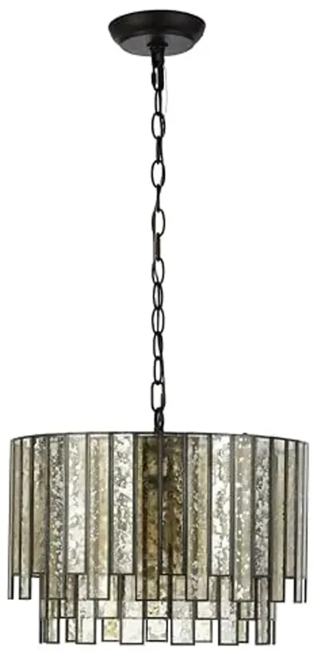 SAFAVIEH Lighting Collection Art Deco Gresher Oil Rubbed Bronze/Black Adjustable Hanging Adjustable Chandelier Light Fixture (LED Bulb Included)