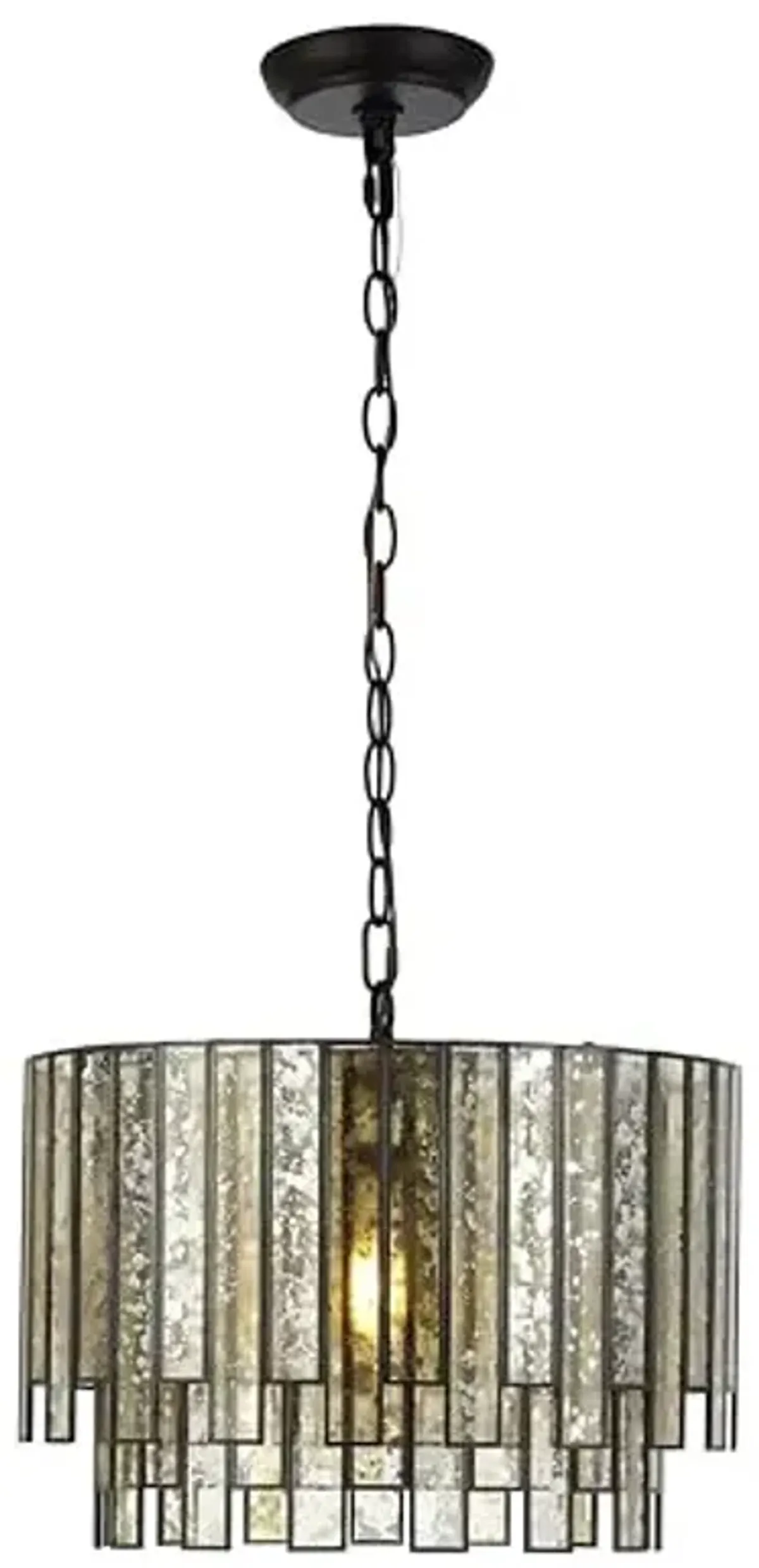SAFAVIEH Lighting Collection Art Deco Gresher Oil Rubbed Bronze/Black Adjustable Hanging Adjustable Chandelier Light Fixture (LED Bulb Included)
