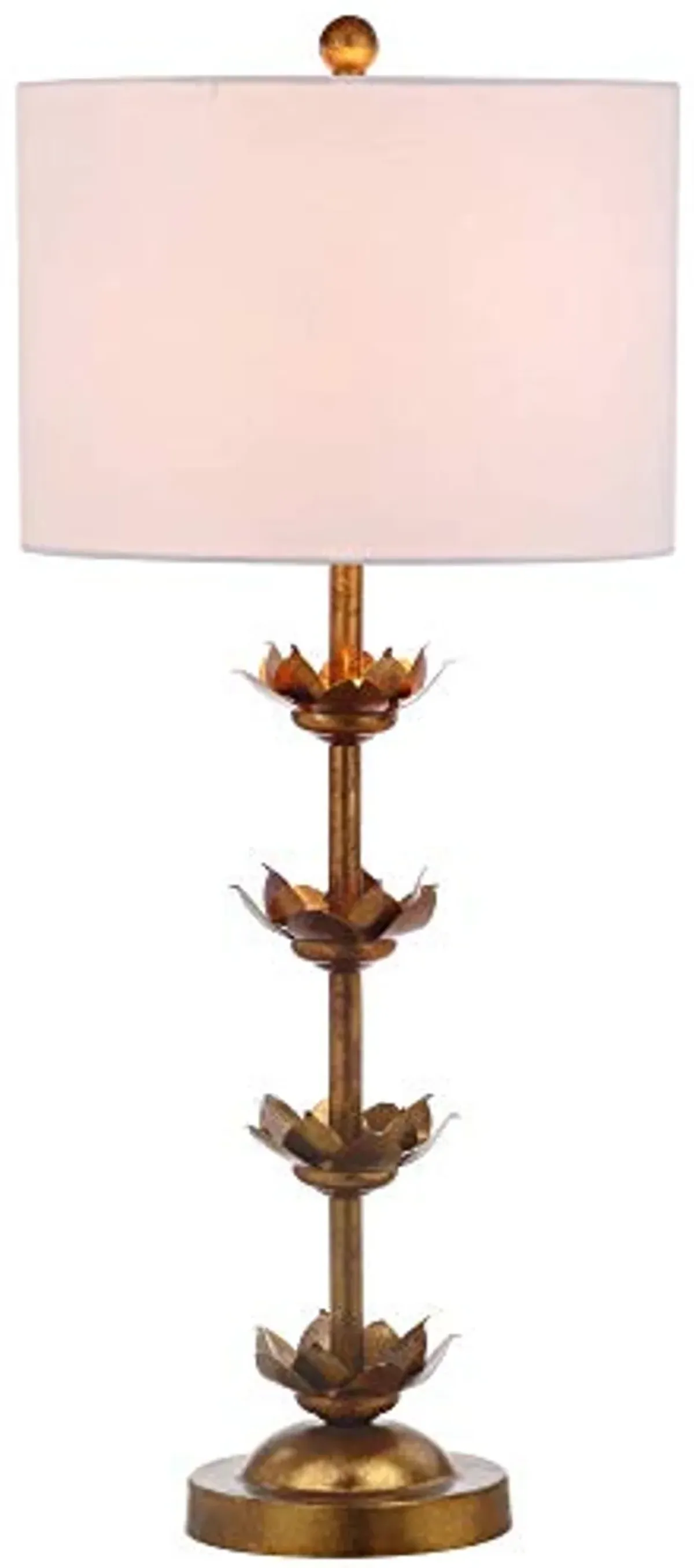 SAFAVIEH Lighting Collection Lani Leaf Antique Gold Table Lamp Set of 2 with USB Charging Port (LED Bulb Included)
