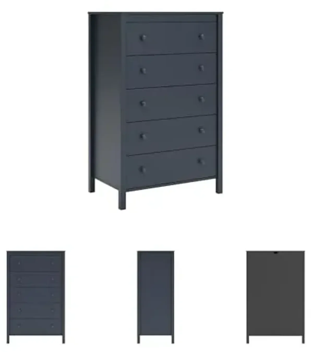 Signature Design by Ashley Simmenfort Vintage 5 Drawer Chest with Safety Stop, Blue