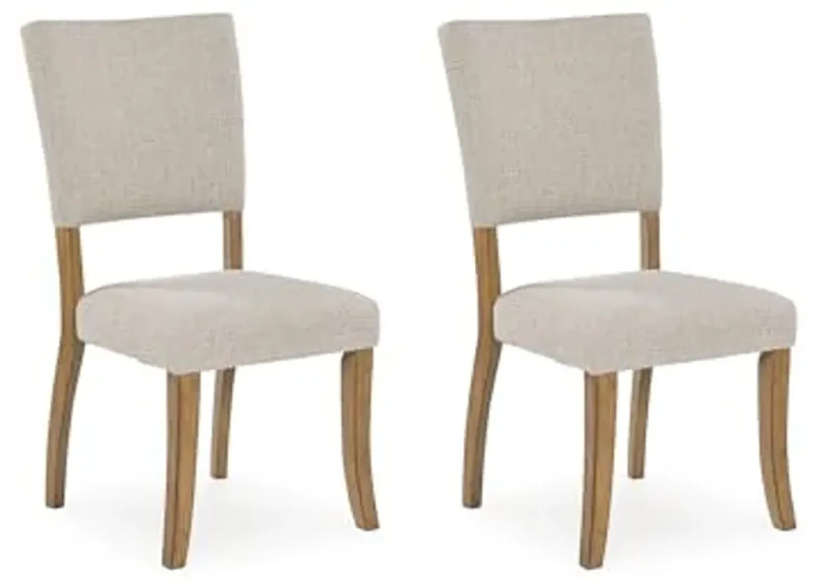 Signature Design by Ashley Rybergston Upholstered Dining Chairs with Adjustable Levelers, Set of 2, Light Brown