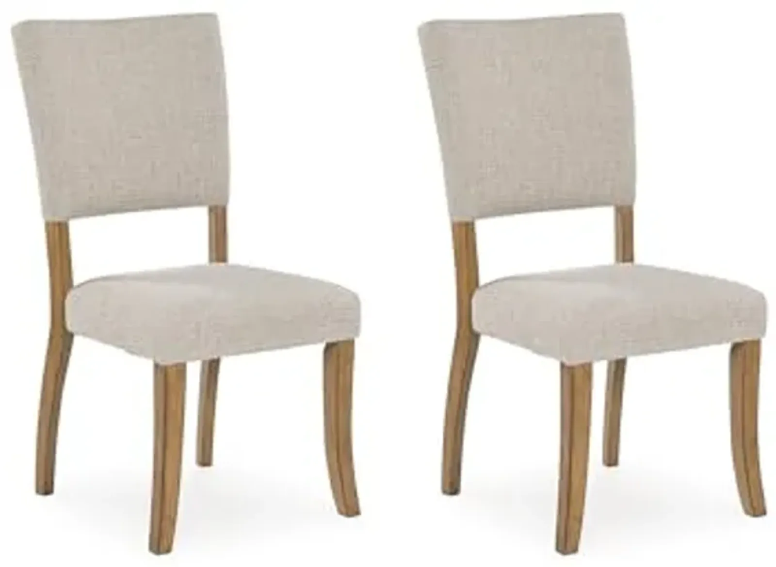 Signature Design by Ashley Rybergston Upholstered Dining Chairs with Adjustable Levelers, Set of 2, Light Brown