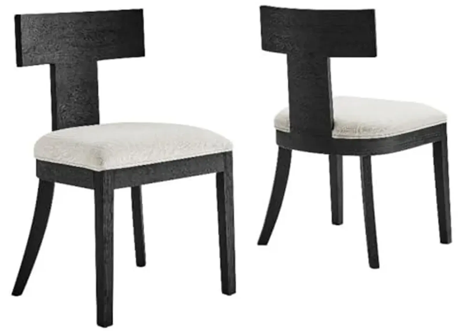 Modway Peregrine Upholstered Dining Chairs in Black Heathered Weave Ivory