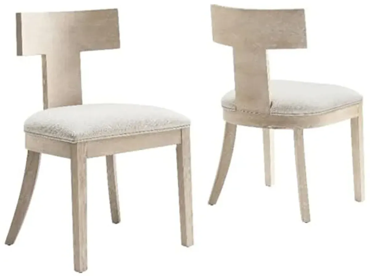 Modway Peregrine Upholstered Dining Chairs in Natural Heathered Weave Ivory