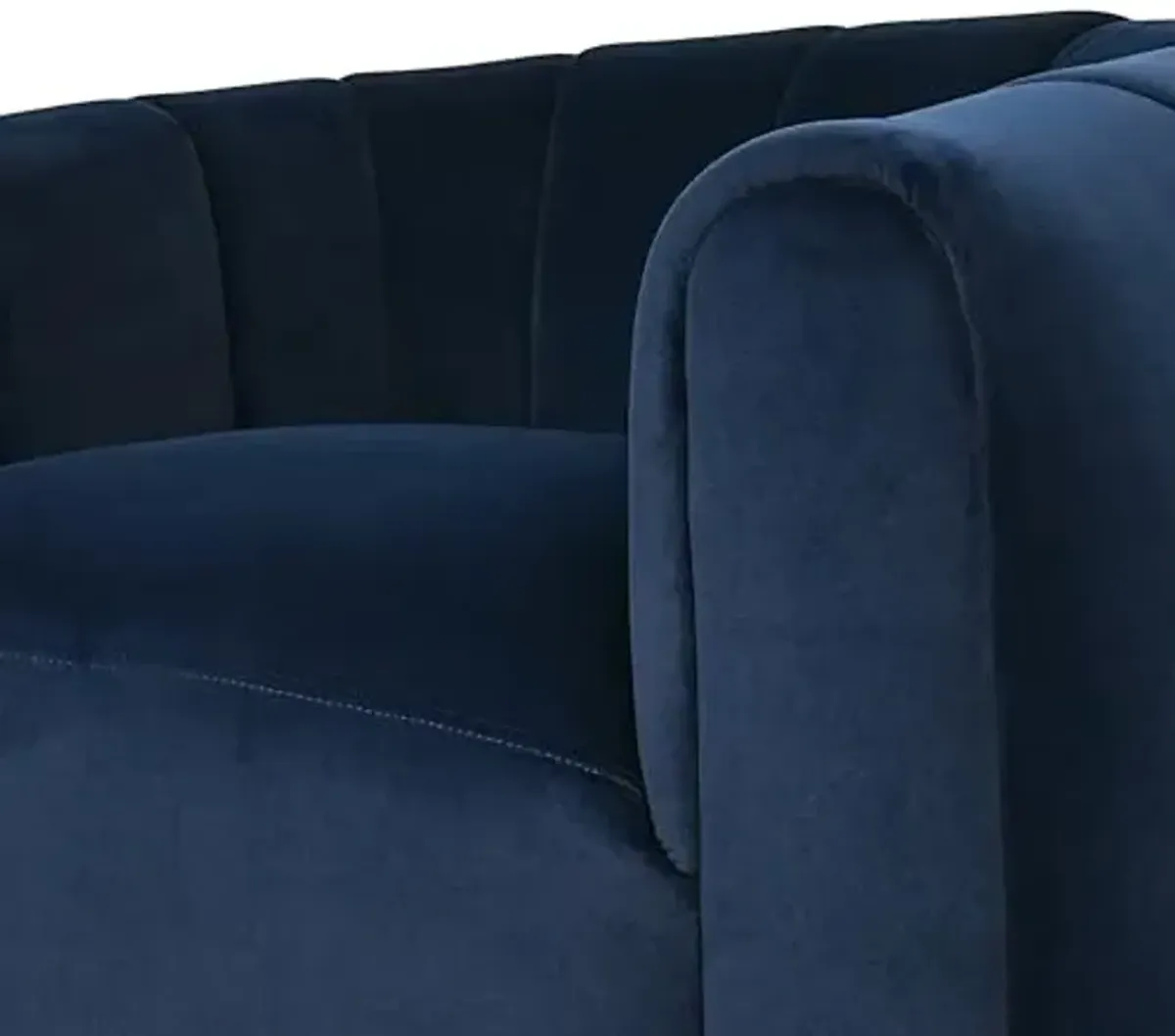 Christopher Knight Home Monroe Velvet Swivel Club Chair,Armchair with 360-Degree Rotation, Upholstered Barrel Swivel Sofa Chair for Living Room/Bedroom, Tufted Back,Thick Cushion, Iron Base, Dark Blue