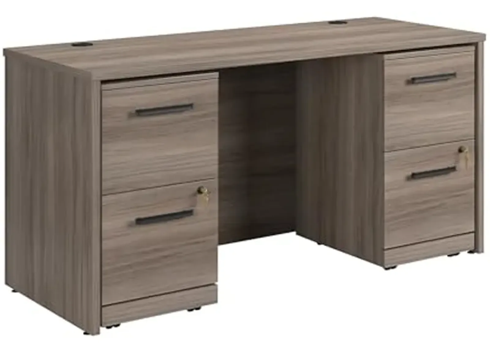 OfficeWorks by Sauder Affirm 60" Desk,(2) 2 Drawer Pedestal, Hudson Elm Finish