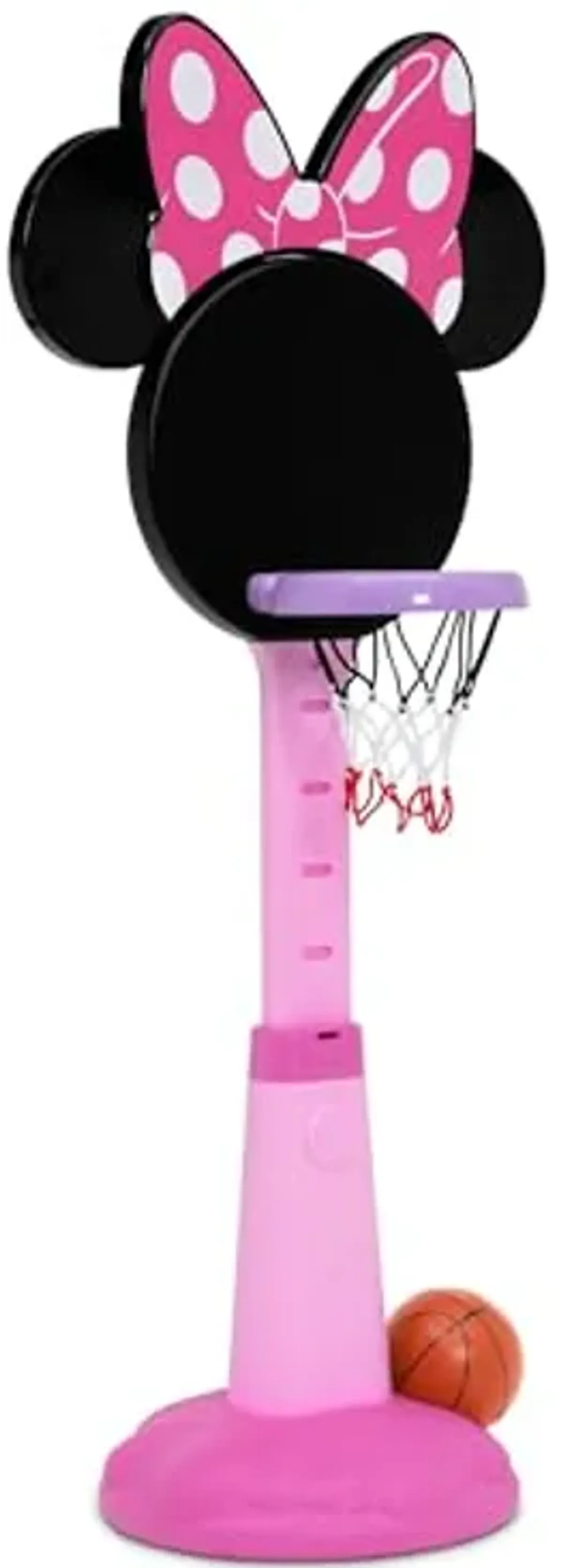 Delta Children Minnie Mouse Plastic Basketball Set Includes Basketball Hoop, 1 Basketball and Ball Pump