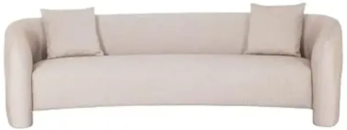 Manhattan Comfort Sylvia Tweed 103.5" Sofa with 2 Accent Pillows, Luxurious Upholstery, Kiln-Dried Pine Frame, High-Density Foam Cushion, No Assembly Required, Perfect for Living Room, Gold Dust