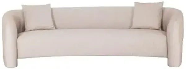 Manhattan Comfort Sylvia Tweed 103.5" Sofa with 2 Accent Pillows, Luxurious Upholstery, Kiln-Dried Pine Frame, High-Density Foam Cushion, No Assembly Required, Perfect for Living Room, Gold Dust