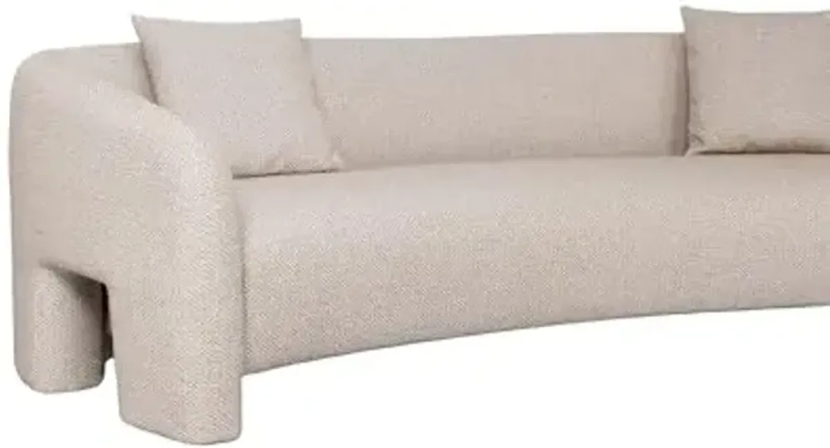 Manhattan Comfort Sylvia Tweed 103.5" Sofa with 2 Accent Pillows, Luxurious Upholstery, Kiln-Dried Pine Frame, High-Density Foam Cushion, No Assembly Required, Perfect for Living Room, Gold Dust