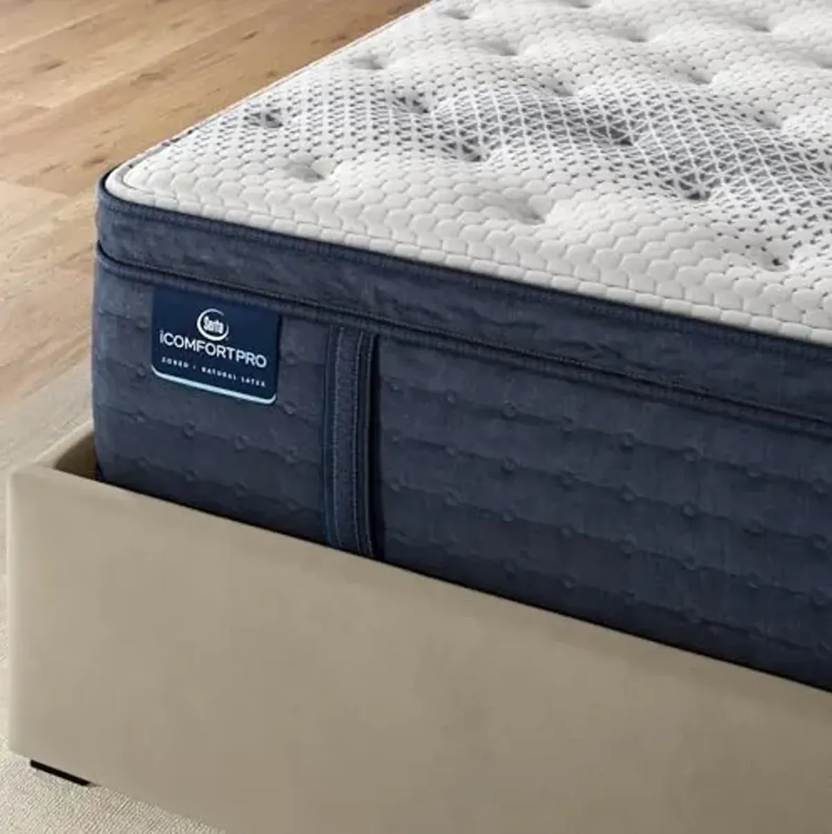 Serta iComfortPro - Buckingham 16" Plush Pillow Top Cal King Latex Foam Mattress - Cooling System, 5 Support Zones, and Responsive Latex Foam - 100 Night Trial and CertiPUR-US Certified