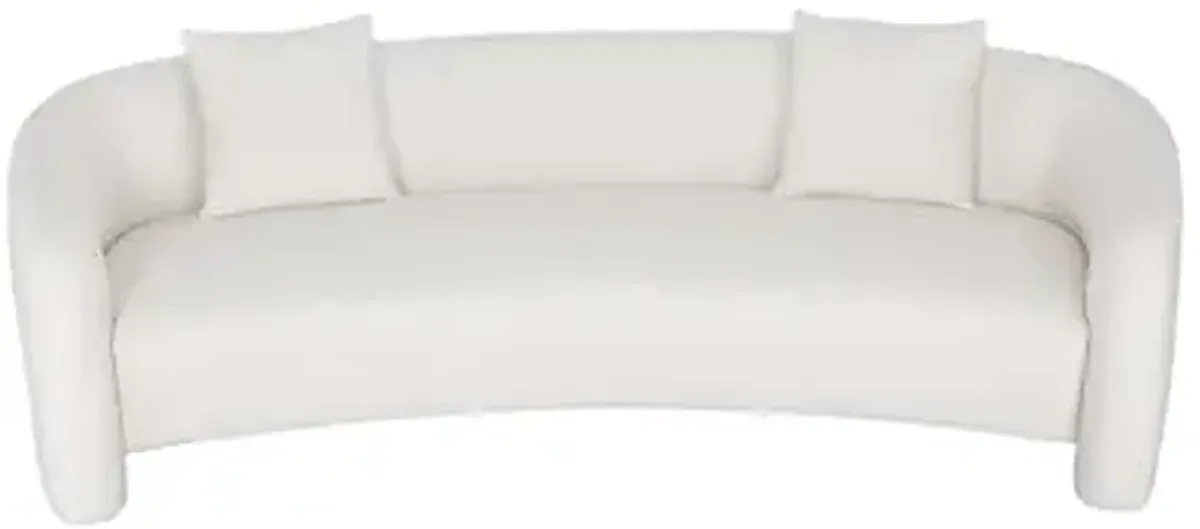 Manhattan Comfort Sylvia Tweed 103.5" Sofa with 2 Accent Pillows, Luxurious Upholstery, Kiln-Dried Pine Frame, High-Density Foam Cushion, No Assembly Required, Perfect for Living Room, Angora