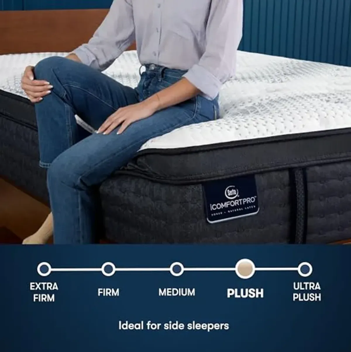 Serta iComfortPro - Dartmouth 15" Plush Pillow Top King Latex Foam Mattress - Cooling System, 5 Support Zones, and Responsive Latex Foam - 100 Night Trial and CertiPUR-US Certified