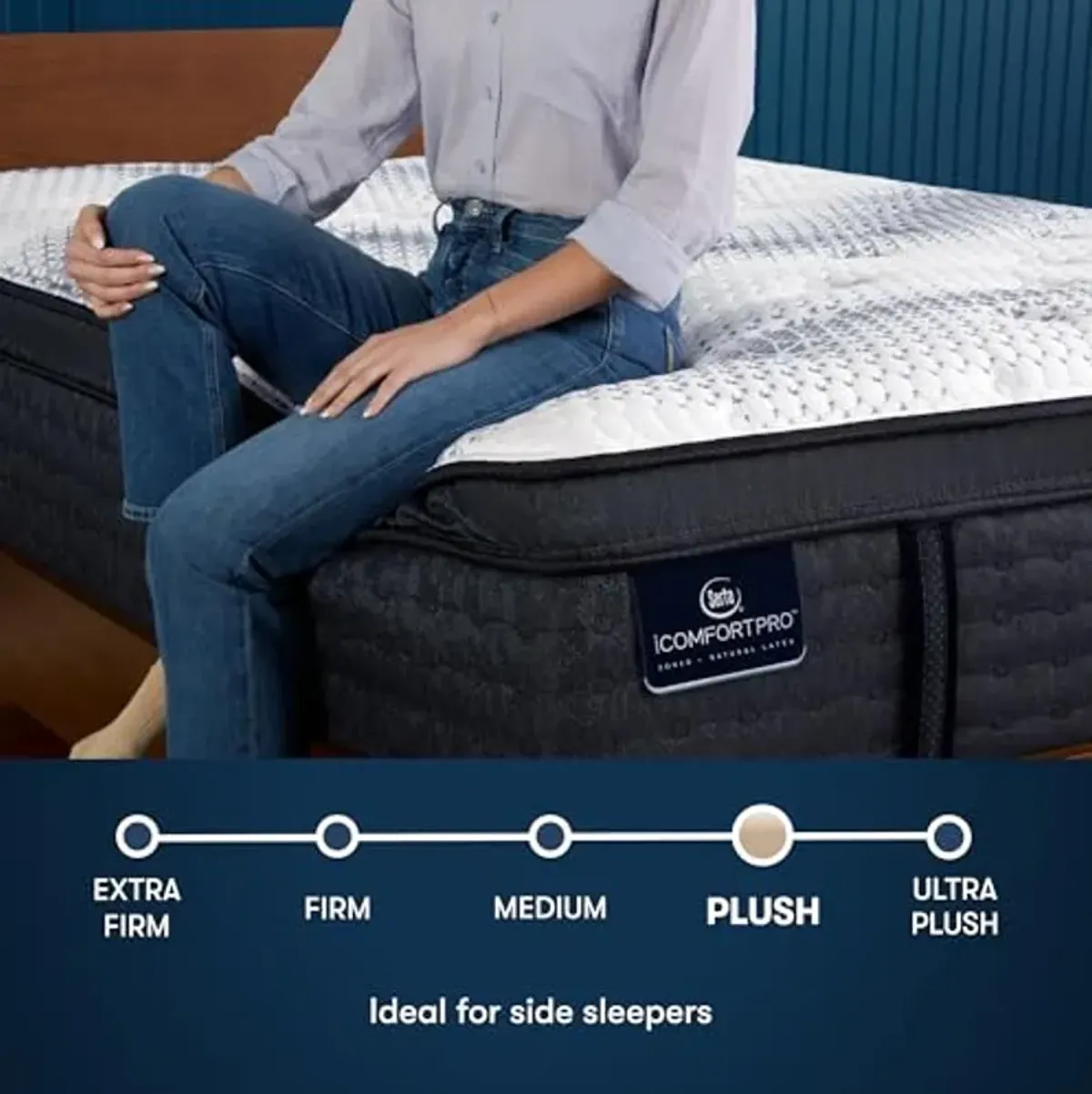 Serta iComfortPro - Buckingham 16" Plush Pillow Top Queen Latex Foam Mattress - Cooling System, 5 Support Zones, and Responsive Latex Foam - 100 Night Trial and CertiPUR-US Certified