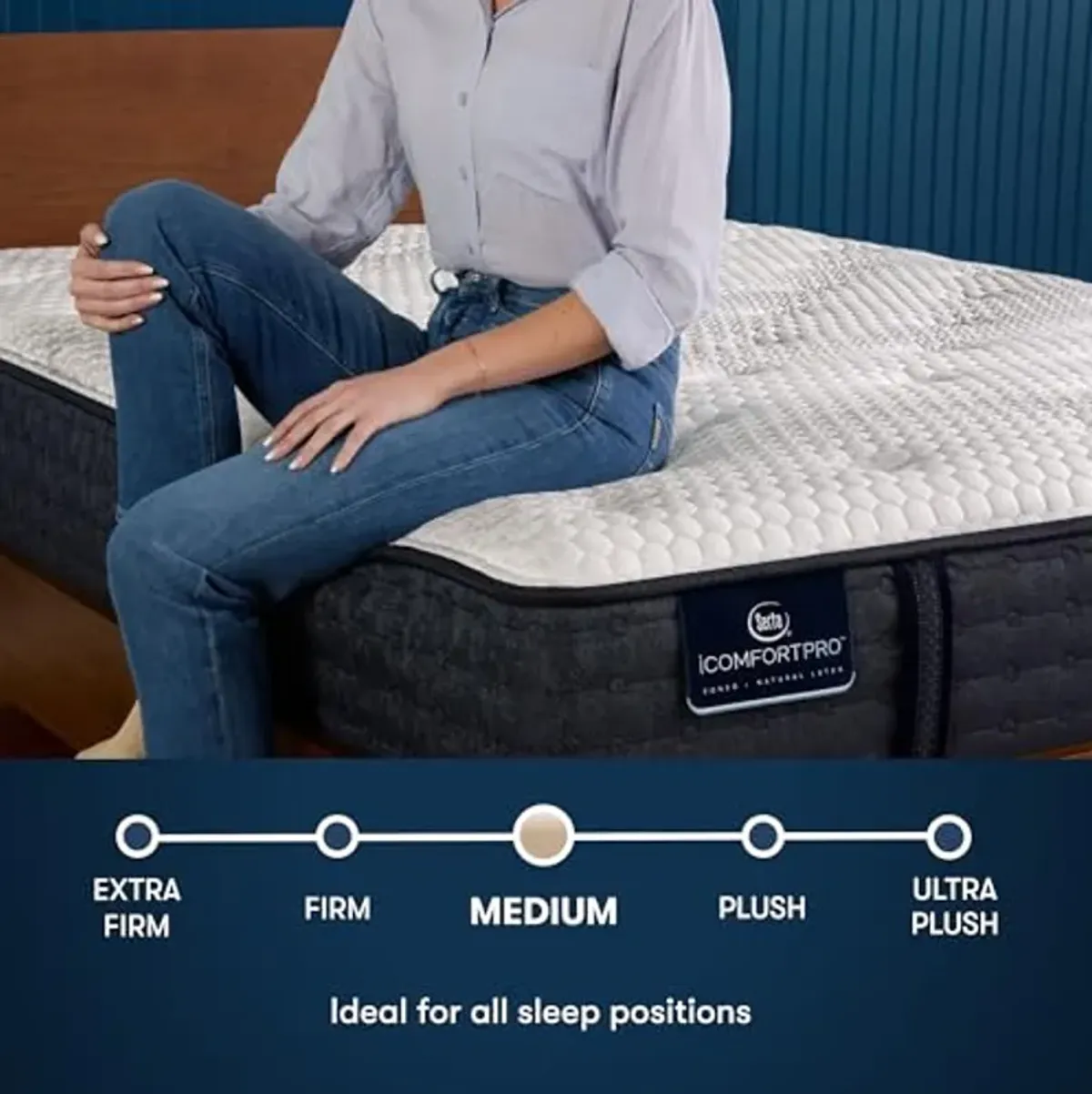 Serta iComfortPro - Chelsea 12" Medium Twin XL Latex Foam Mattress - Cooling System, 5 Support Zones, and Responsive Latex Foam - 100 Night Trial and CertiPUR-US Certified