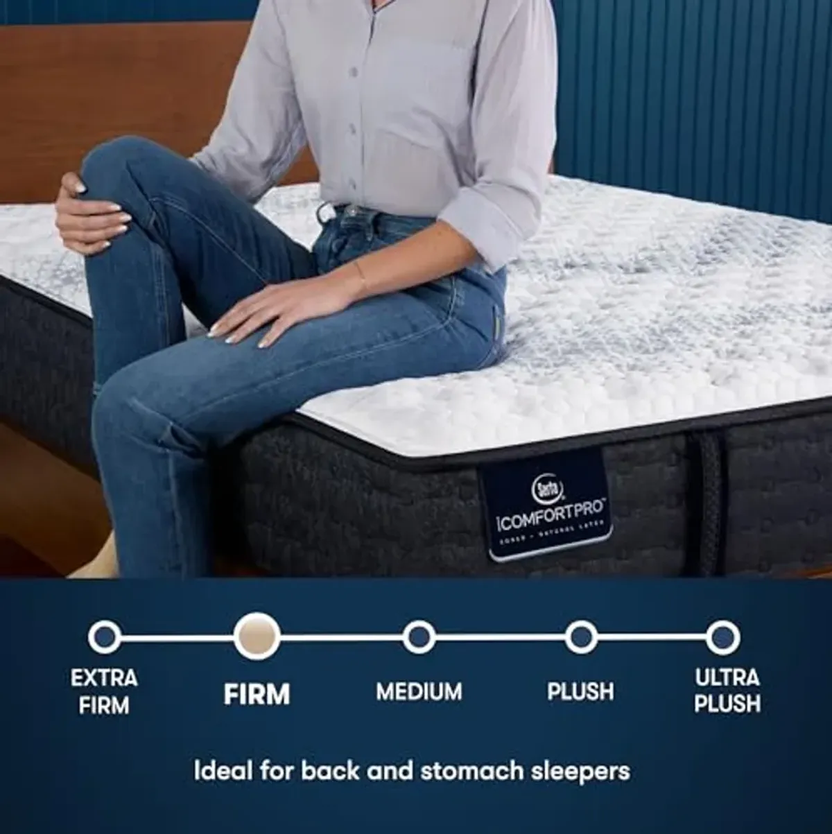 Serta iComfortPro - Ambrose 13" Firm King Latex Foam Mattress - Cooling System, 5 Support Zones, and Responsive Latex Foam - 100 Night Trial and CertiPUR-US Certified