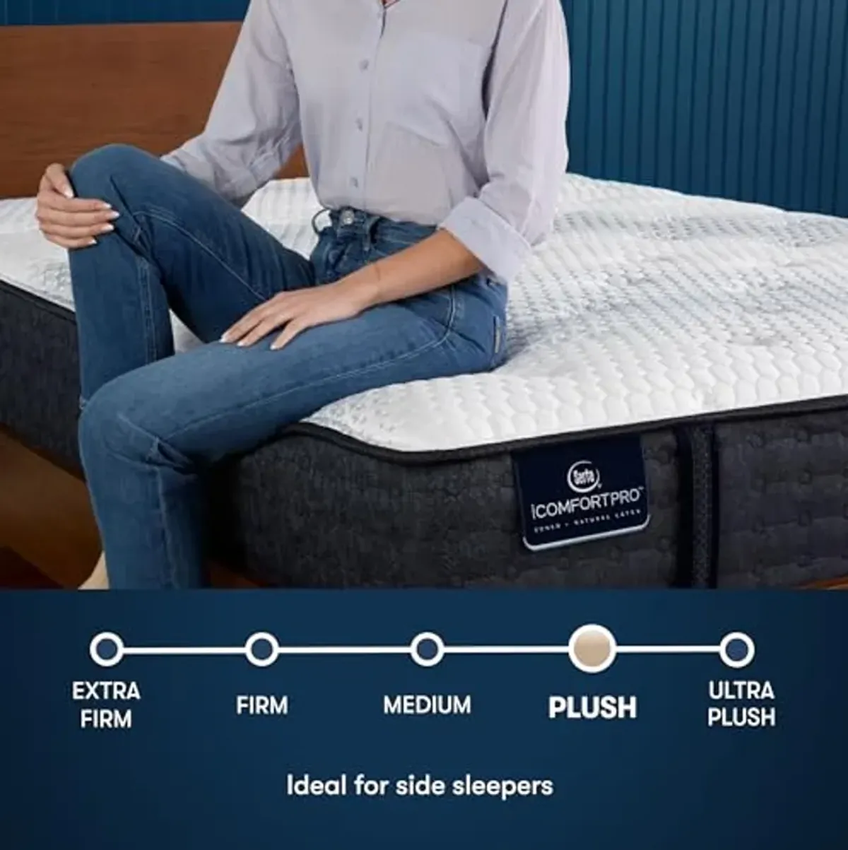 Serta iComfortPro - Ambrose 13" Plush Twin XL Latex Foam Mattress - Cooling System, 5 Support Zones, and Responsive Latex Foam - 100 Night Trial and CertiPUR-US Certified