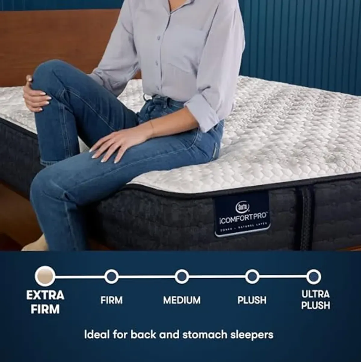 Serta iComfortPro - Granby 11.5" Extra Firm Queen Latex Foam Mattress - Cooling System, 5 Support Zones, and Responsive Latex Foam - 100 Night Trial and CertiPUR-US Certified