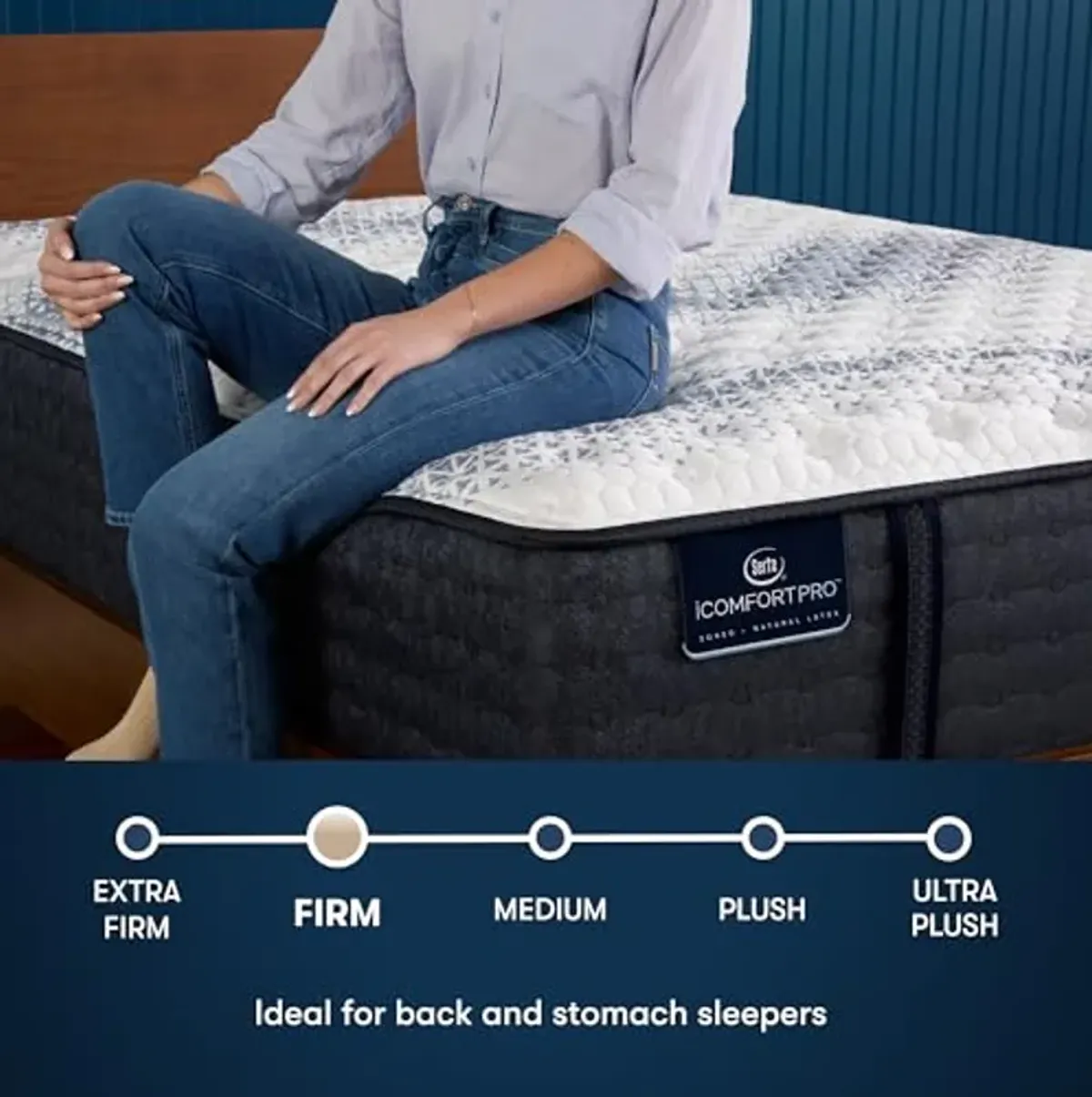 Serta iComfortPro - Kingston 14" Firm Twin XL Latex Foam Mattress - Cooling System, 5 Support Zones, and Responsive Latex Foam - 100 Night Trial and CertiPUR-US Certified