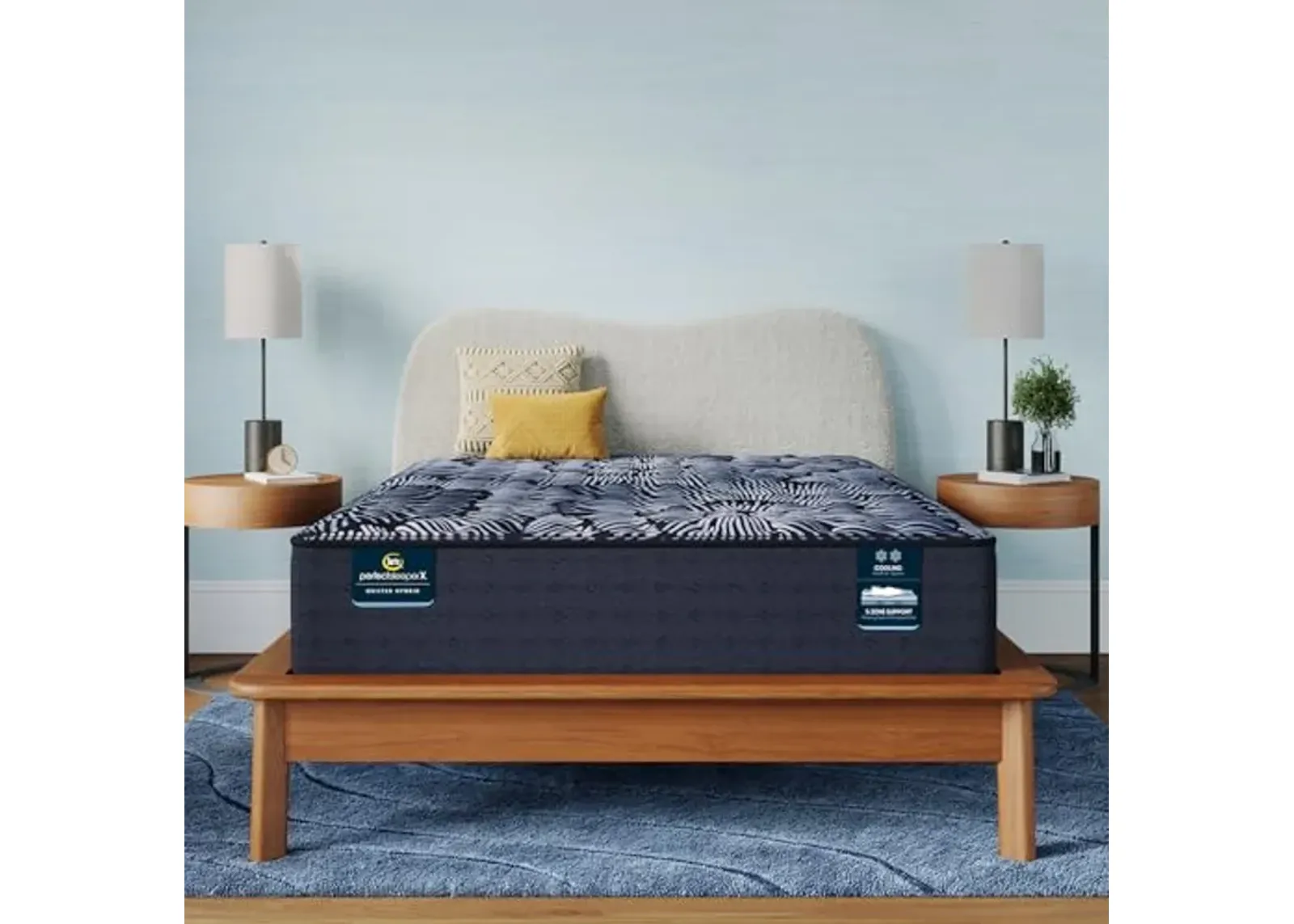 Serta Perfect Sleeper X - Knox 13.5" Firm King Quilted Hybrid Mattress - 5 Support Zones and Cooling Tech for a Restorative Sleep - 100 Night Trial, CertiPUR-US Certified