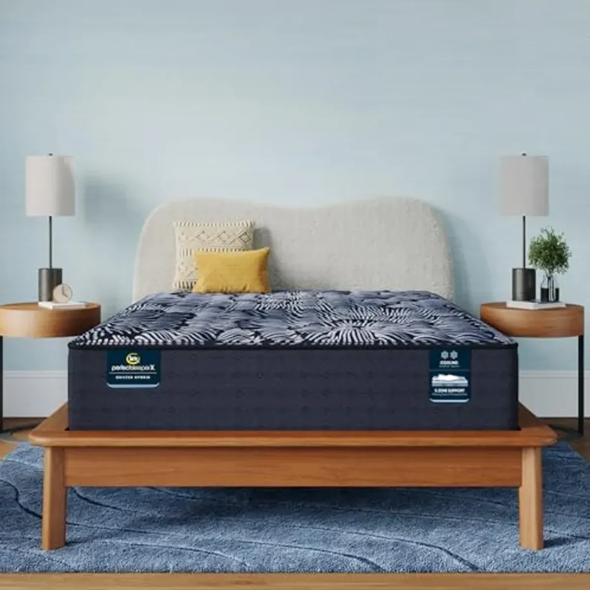 Serta Perfect Sleeper X - Knox 13.5" Firm King Quilted Hybrid Mattress - 5 Support Zones and Cooling Tech for a Restorative Sleep - 100 Night Trial, CertiPUR-US Certified