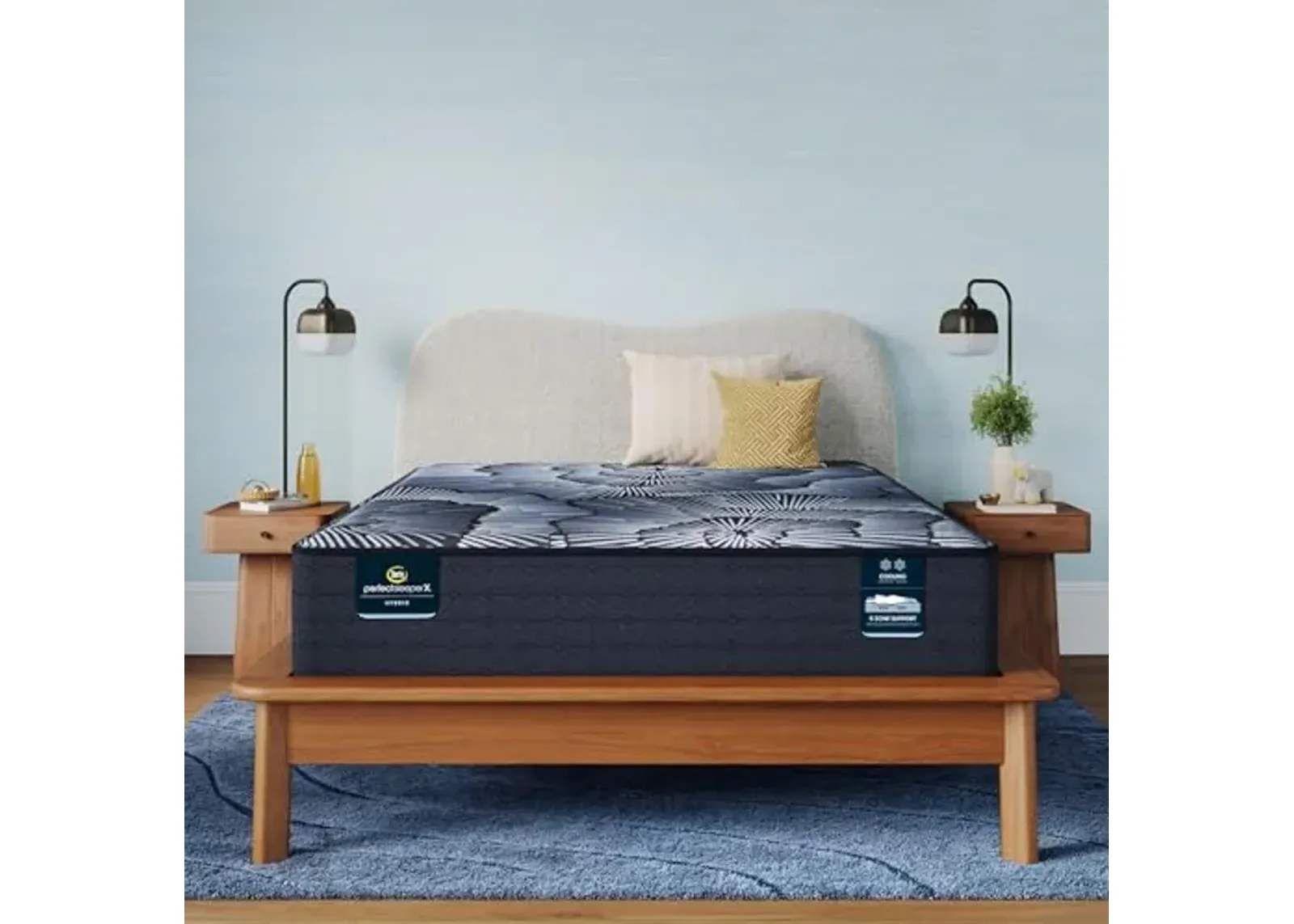 Serta Perfect Sleeper X - Kendall 13" Medium Queen Hybrid Mattress - 5 Support Zones and Cooling Tech for a Restorative Sleep - 100 Night Trial, CertiPUR-US Certified