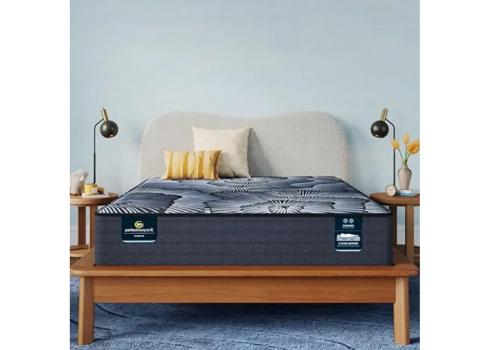 Serta Perfect Sleeper X - Aspen 12.5" Firm Twin XL Hybrid Mattress - 5 Support Zones and Cooling Tech for a Restorative Sleep - 100 Night Trial, CertiPUR-US Certified