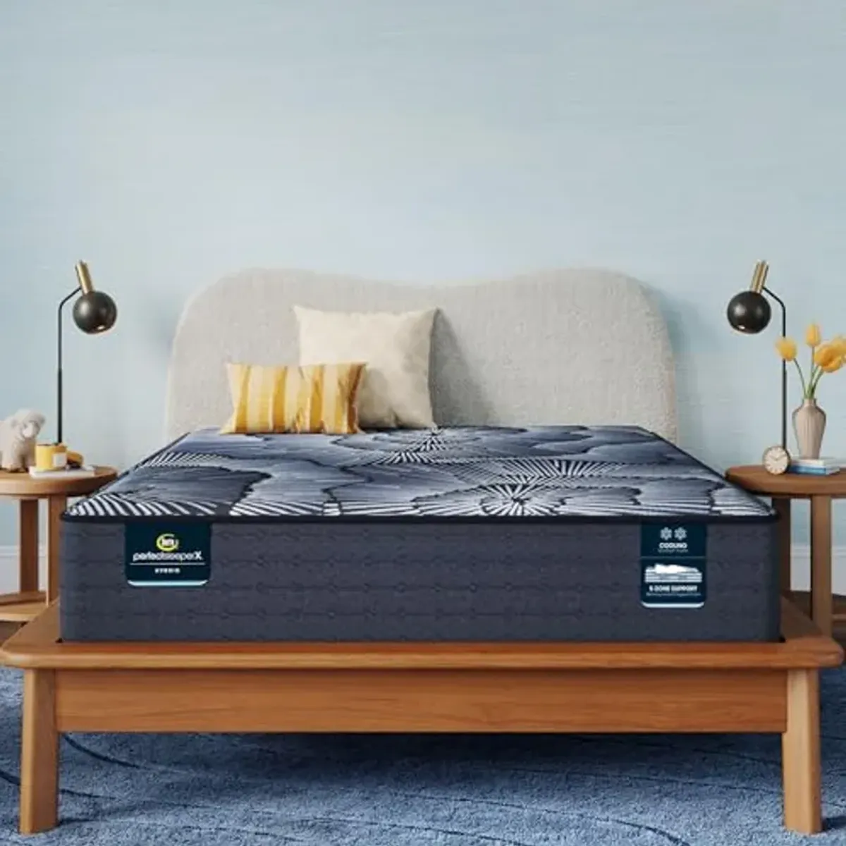 Serta Perfect Sleeper X - Aspen 12.5" Firm Twin XL Hybrid Mattress - 5 Support Zones and Cooling Tech for a Restorative Sleep - 100 Night Trial, CertiPUR-US Certified