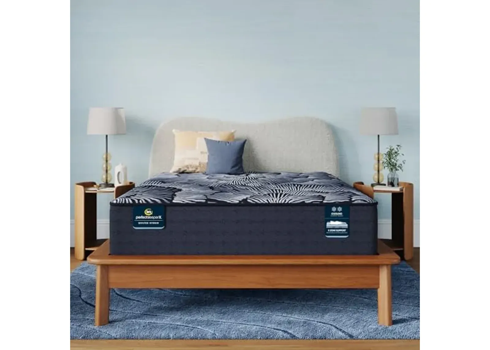 Serta Perfect Sleeper X - Knox 13.75" Plush Twin XL Quilted Hybrid Mattress - 5 Support Zones and Cooling Tech for a Restorative Sleep - 100 Night Trial, CertiPUR-US Certified