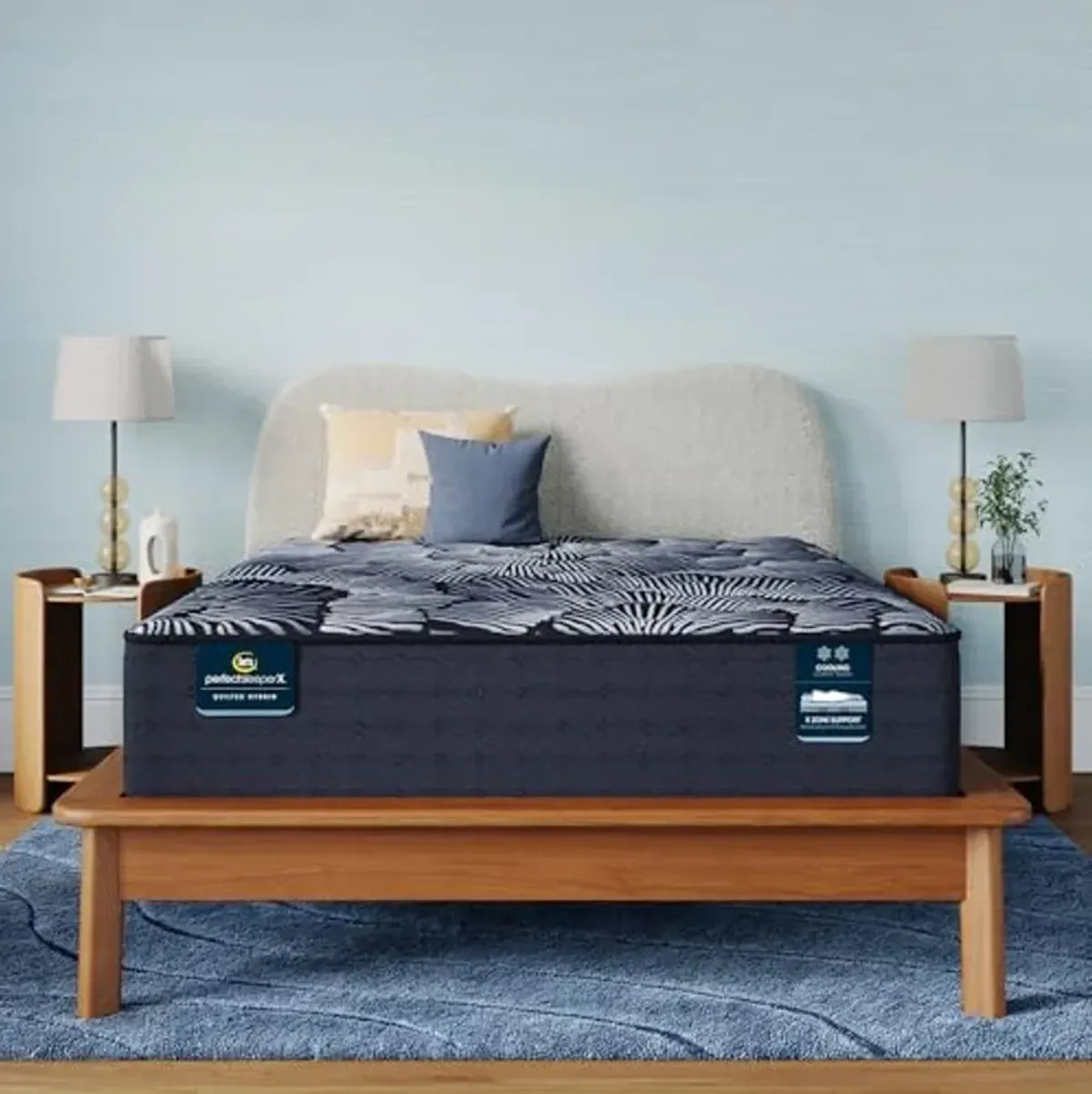 Serta Perfect Sleeper X - Knox 13.75" Plush Twin XL Quilted Hybrid Mattress - 5 Support Zones and Cooling Tech for a Restorative Sleep - 100 Night Trial, CertiPUR-US Certified