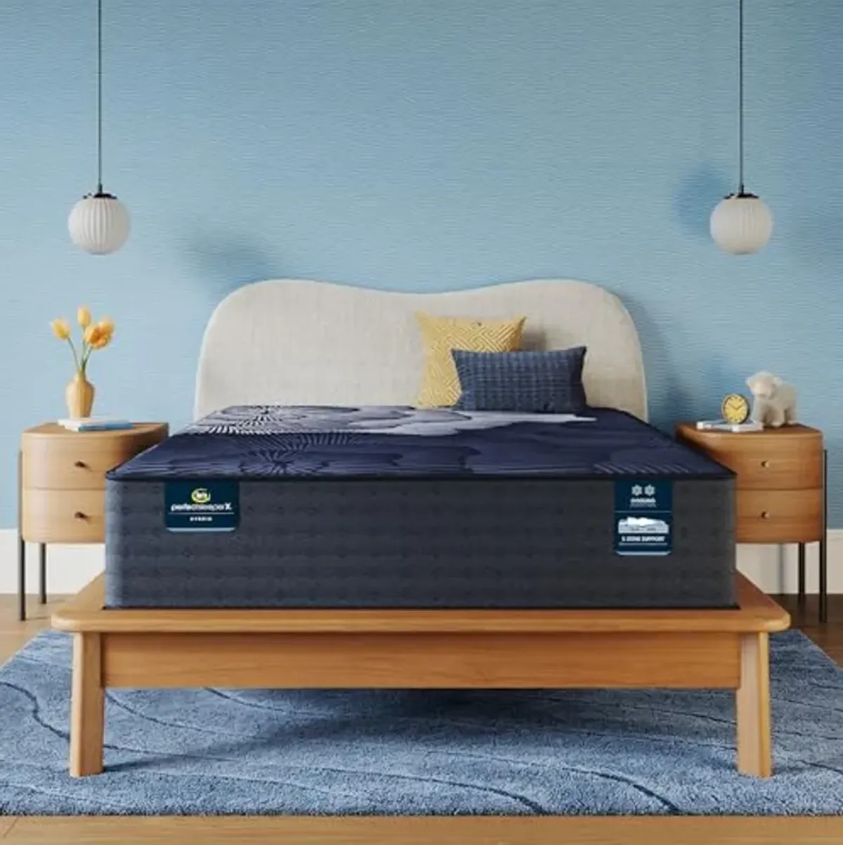 Serta Perfect Sleeper X - Prescott 14" Medium Firm Queen Hybrid Mattress - 5 Support Zones and Cooling Tech for a Restorative Sleep - 100 Night Trial, CertiPUR-US Certified