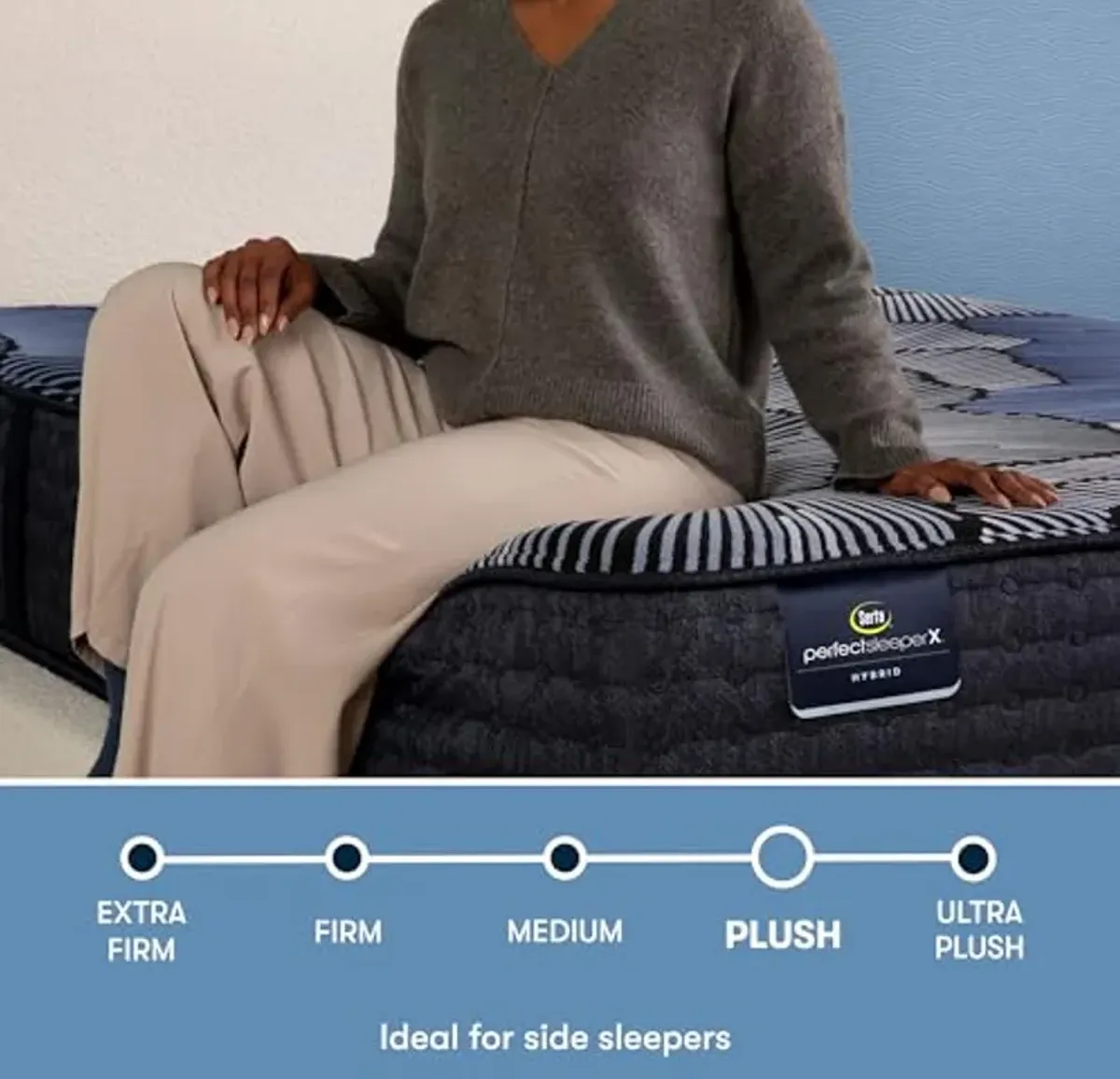 Serta Perfect Sleeper X - Prescott 14" Plush Cal King Hybrid Mattress - 5 Support Zones and Cooling Tech for a Restorative Sleep - 100 Night Trial, CertiPUR-US Certified