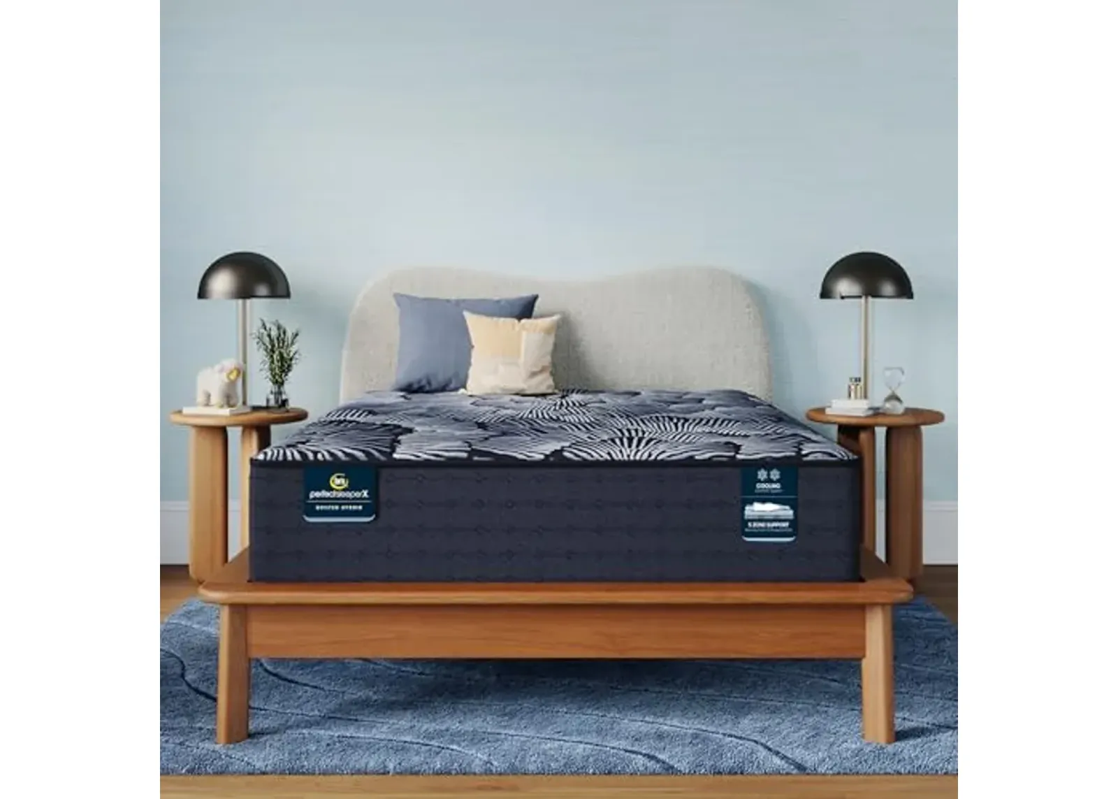 Serta Perfect Sleeper X - Excelled 14.25" Plush Cal King Quilted Hybrid Mattress - 5 Support Zones and Cooling Tech for a Restorative Sleep - 100 Night Trial, CertiPUR-US Certified