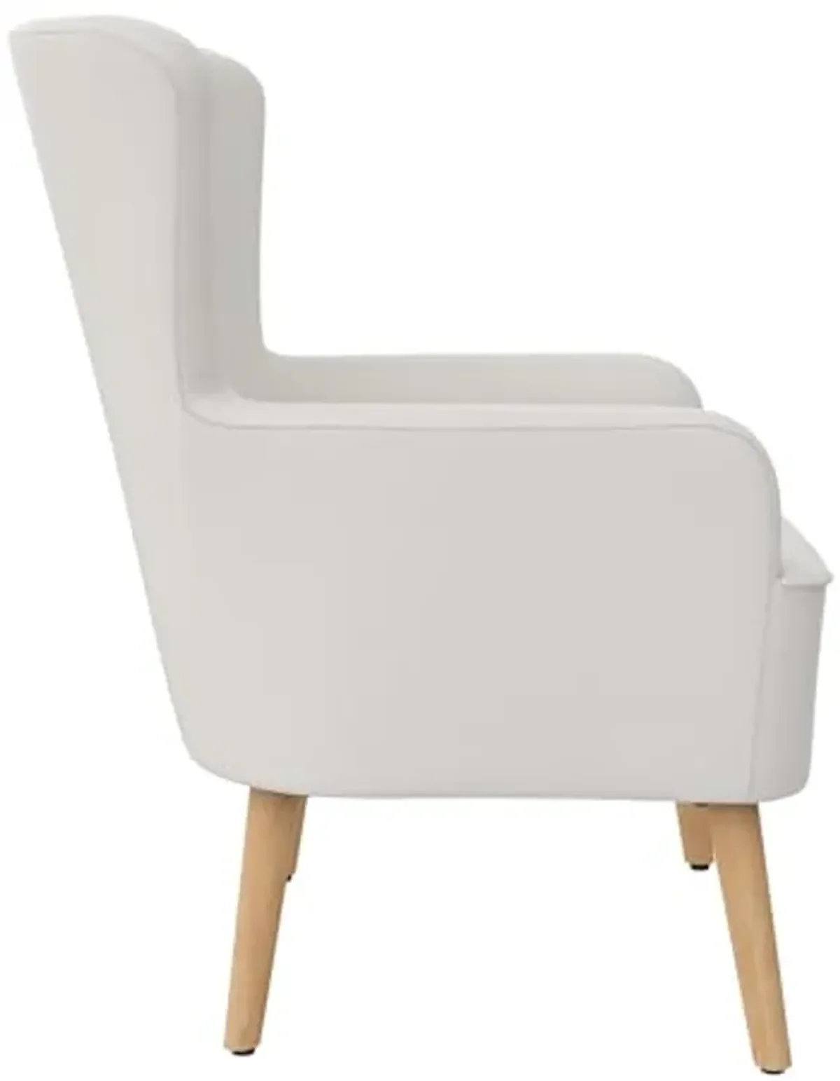 Novogratz William Tufted Accent Chair, Living Room Armchair, White Faux Leather