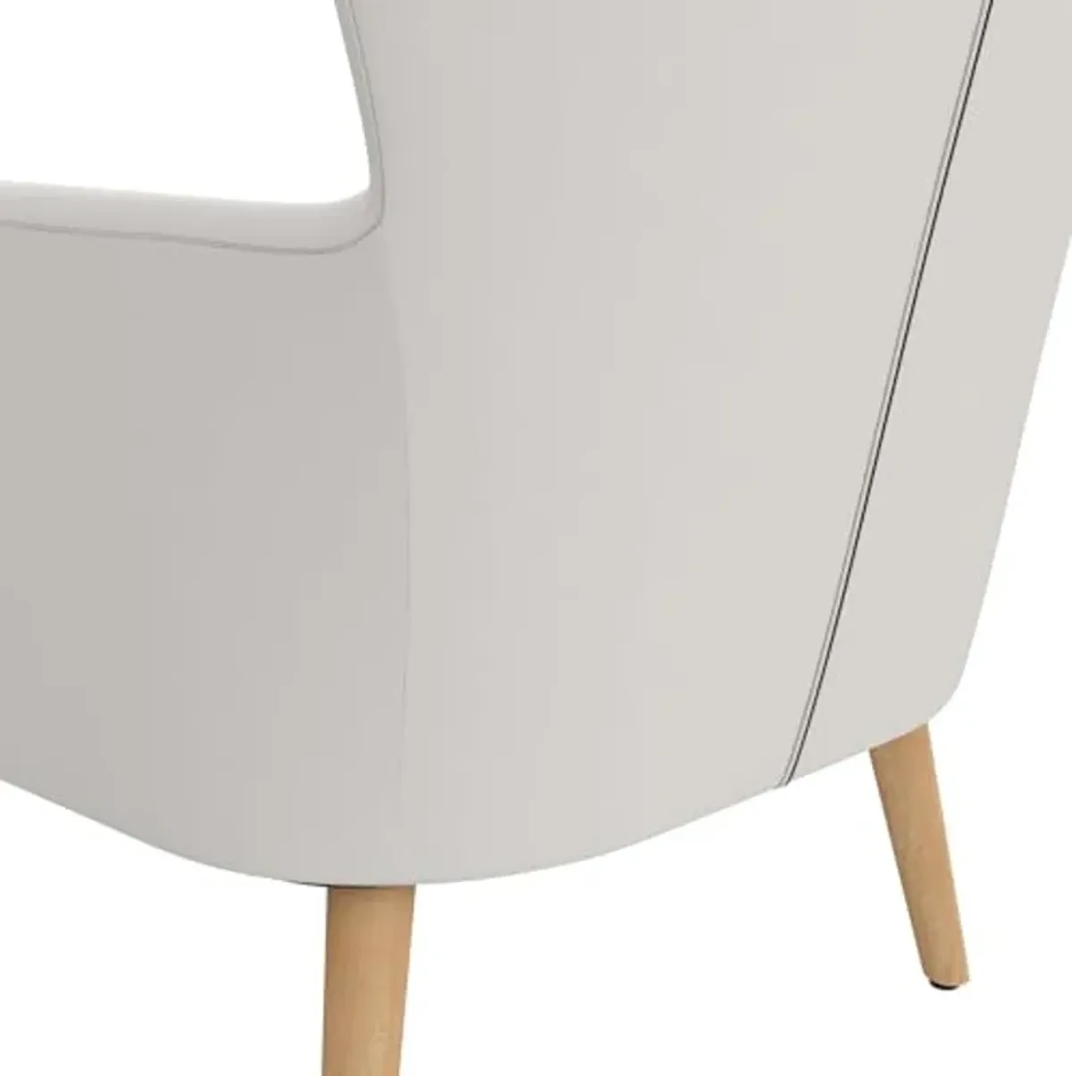 Novogratz William Tufted Accent Chair, Living Room Armchair, White Faux Leather