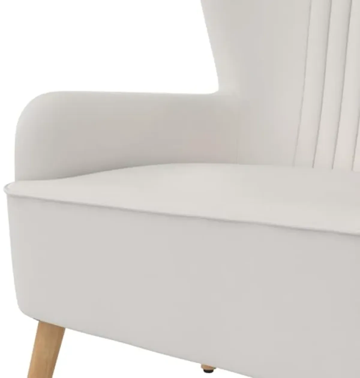 Novogratz William Tufted Accent Chair, Living Room Armchair, White Faux Leather