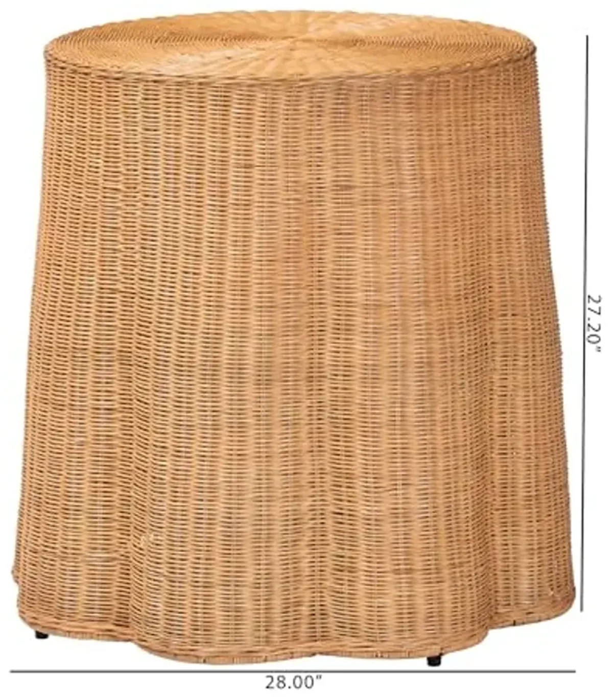 bali & pari Palm Bohemian Honey Scallop Rattan End Table