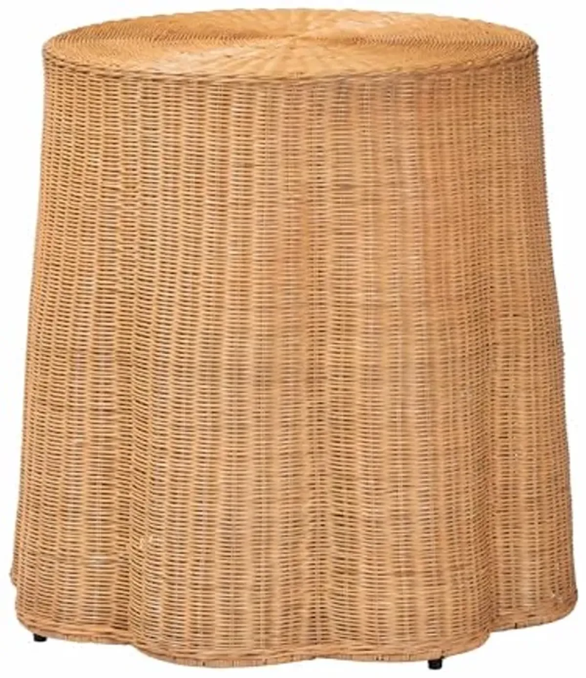 bali & pari Palm Bohemian Honey Scallop Rattan End Table