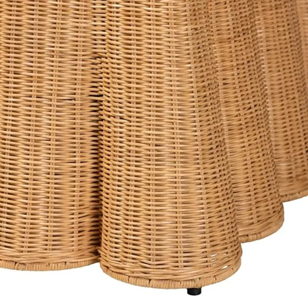 bali & pari Palm Bohemian Honey Scallop Rattan Ottoman