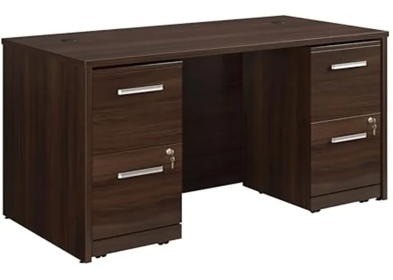 OfficeWorks by Sauder Affirm 60x30 Office Desk, 2-Drawer Pedestals (X2), Noble Elm Finish