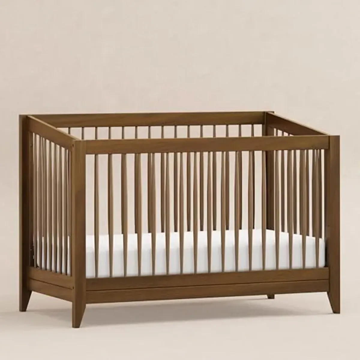 Babyletto Sprout 4-in-1 Convertible Crib with Toddler Bed Conversion Kit in Natural Walnut, Greenguard Gold Certified