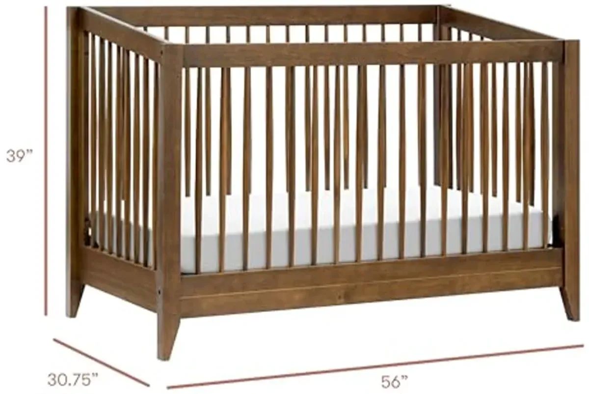 Babyletto Sprout 4-in-1 Convertible Crib with Toddler Bed Conversion Kit in Natural Walnut, Greenguard Gold Certified