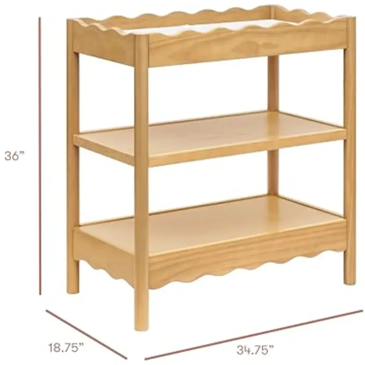 babyletto Swell Changing Table in Honey, Greenguard Gold Certified