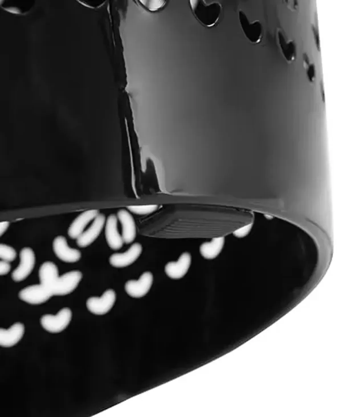 Christopher Knight Home Outdoor Side Table,Lace Cut Iron Side Table,Patio Garden Stool Coffee End Table,Round Hollow Drum Side Table,Metal Decorative Garden Stool for Patio, or Balcony,Black