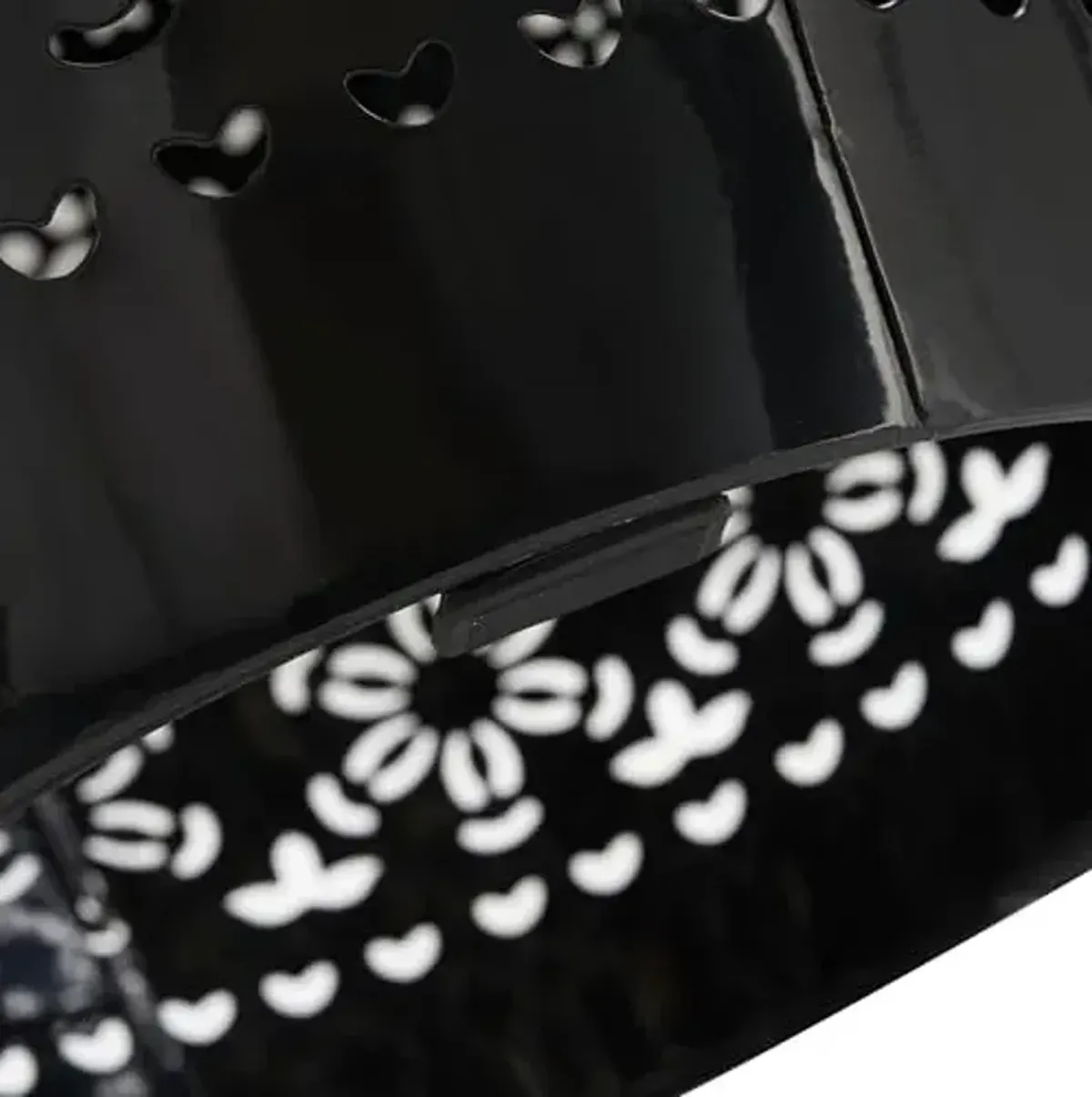 Christopher Knight Home Metal Side Table, Lace Cut Iron End Table, Patio Garden Stool, Round Hollow Drum Side Table, Iron Decorative Garden Stool with Cutout Design for Patio Balcony, Black