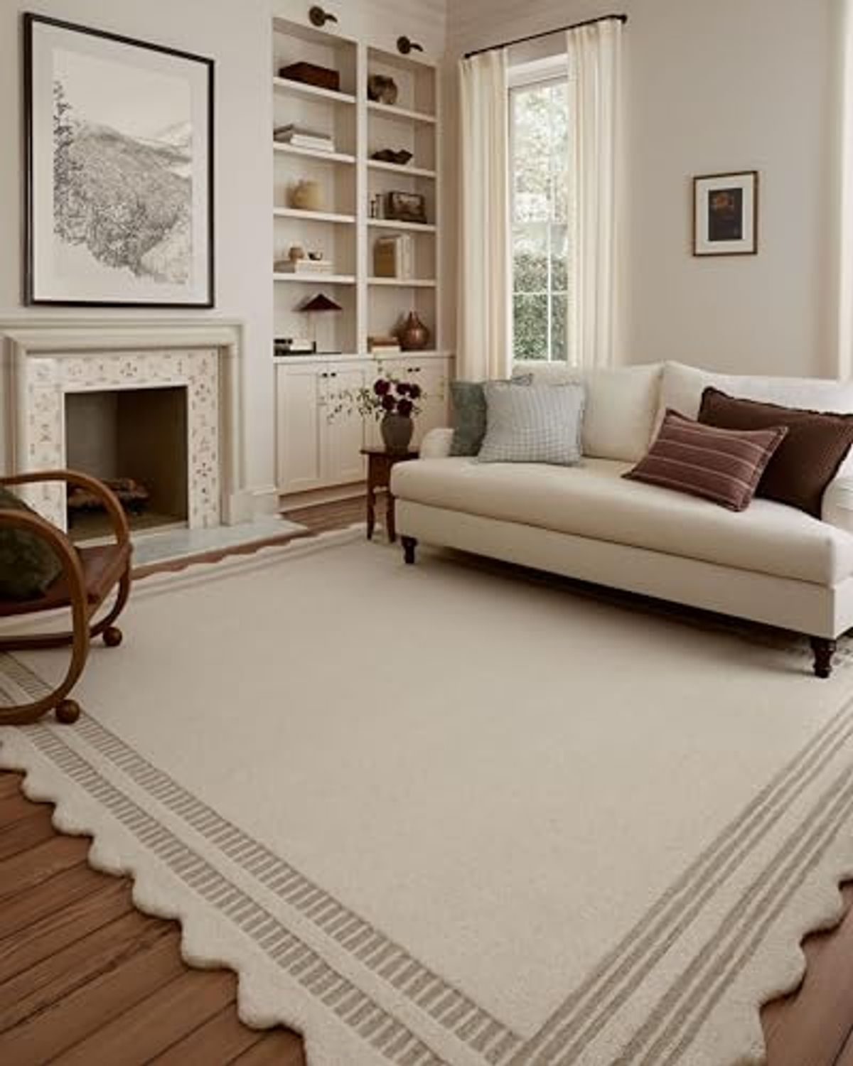 Loloi Chris Loves Julia Scottie Collection SCO-01 Ivory/Grey 3'-6" x 5'-6", .87" Pile Height, Accent Rug