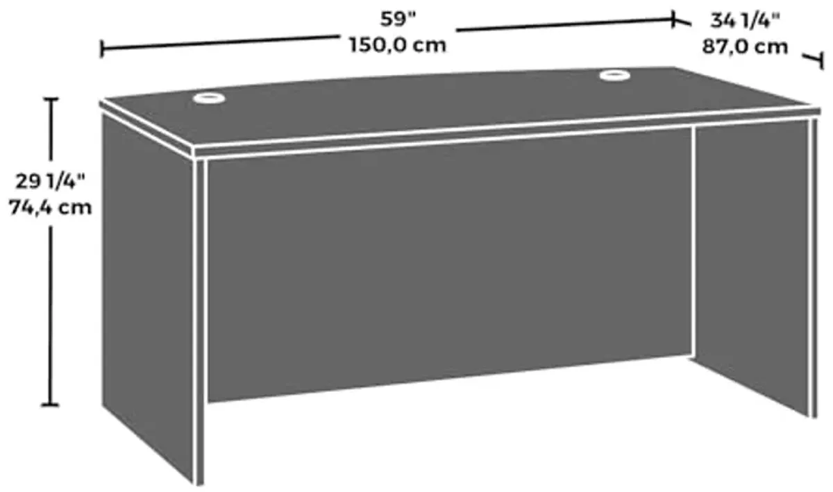 OfficeWorks by Sauder Affirm 60" Bow & 42" Return, Classic Cherry Finish