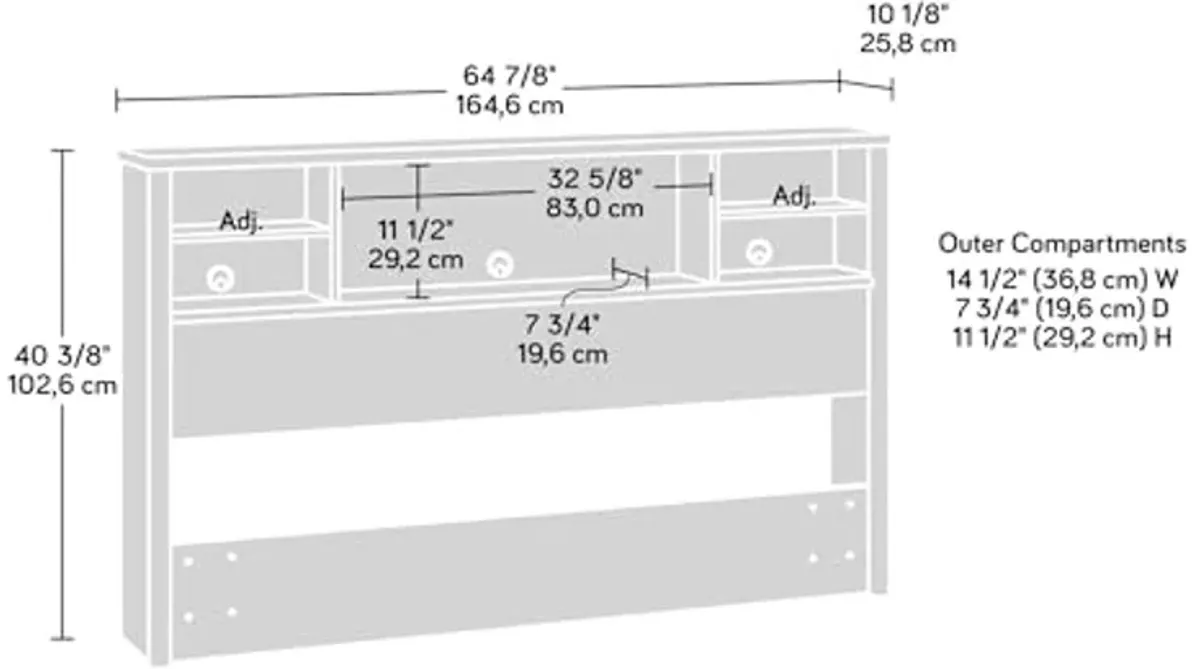 Sauder Dover Edge Full/Queen Bookcase Headboard, Timber Oak Finish