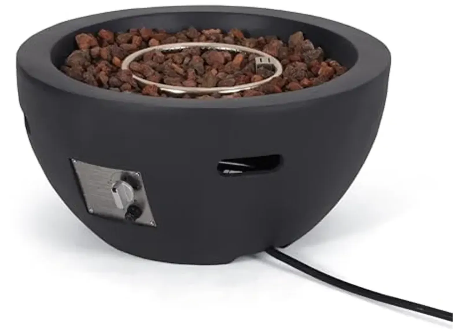 Christopher Knight Home 27 Inch Bowl-Shaped MGO Propane Fire Pit - 40,000 BTU for Intimate Outdoor Evenings, Dark Grey